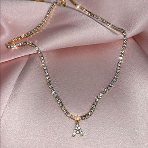 Frasier sterling Glitter Initial “A” choker ❣️